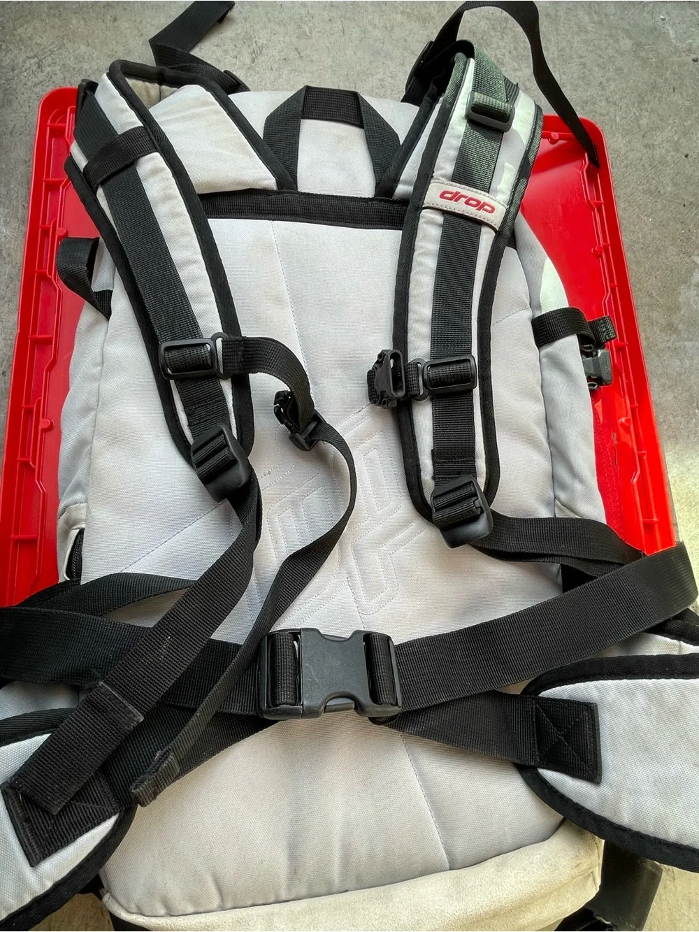 Drop Mountain Men's Red and White Backpack